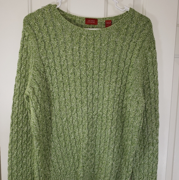 Valarie Steven's 100% Cotton Cable Sweater - Picture 1 of 5